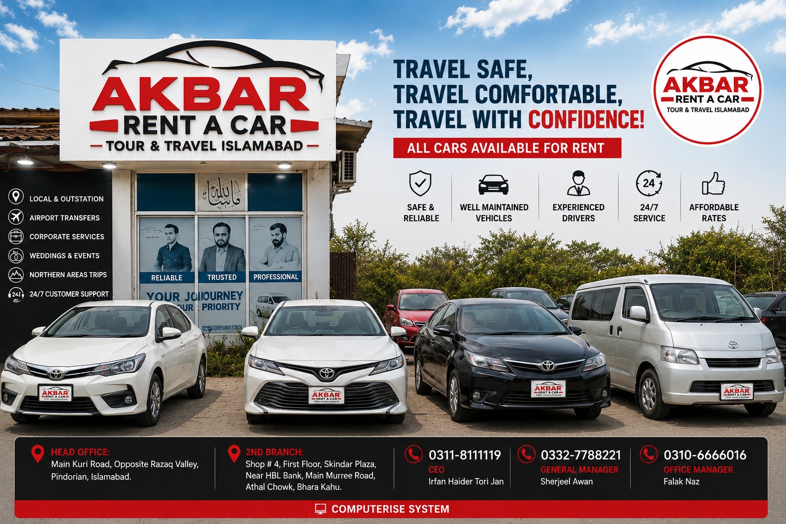 Akbar Rent A Car vehicle rates poster three